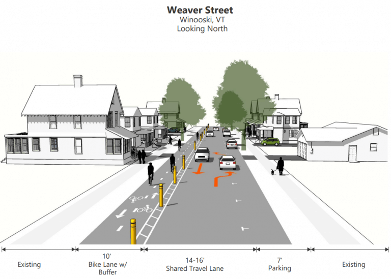 Pop up lane schematic in Vermont