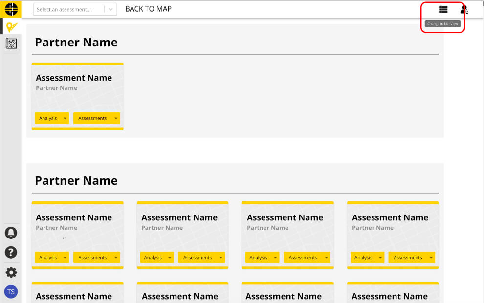 assessment Dashboard Grid View