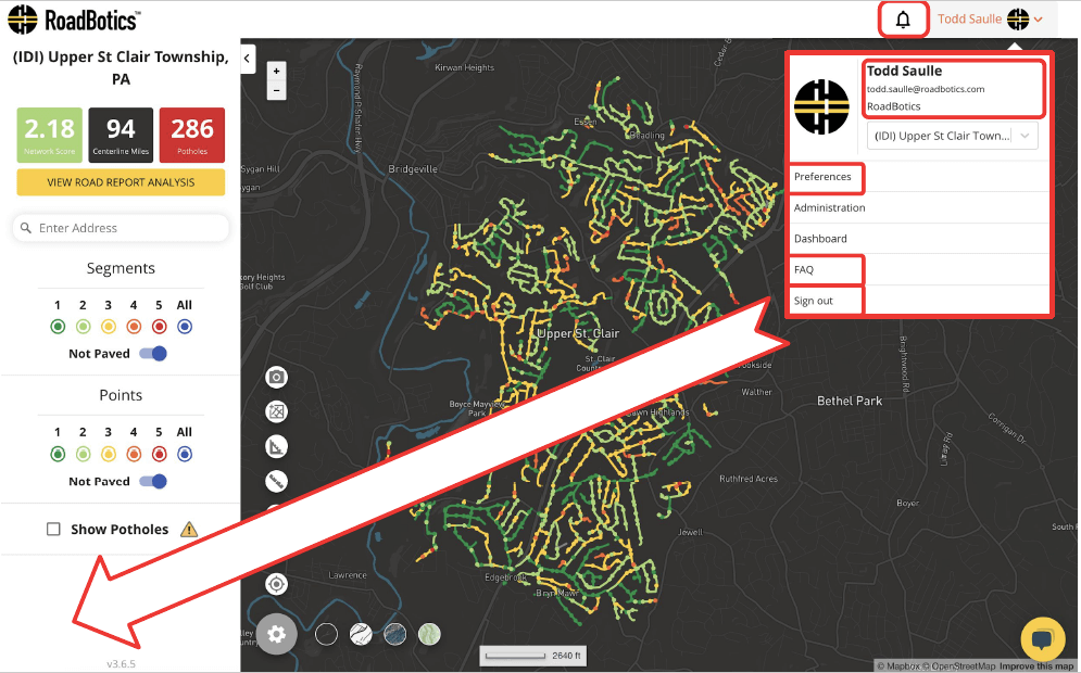 Movement of User Dropdown Features