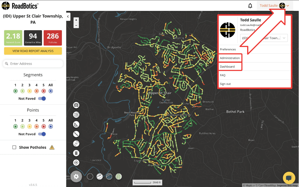 Movement of Dashboard and Admin