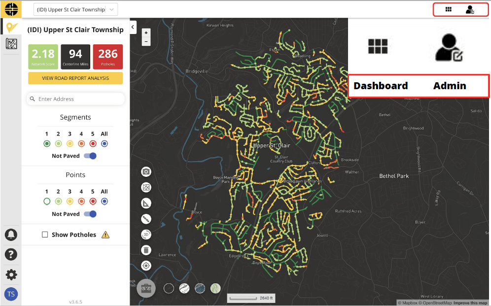 New Dashboard and Admin Location