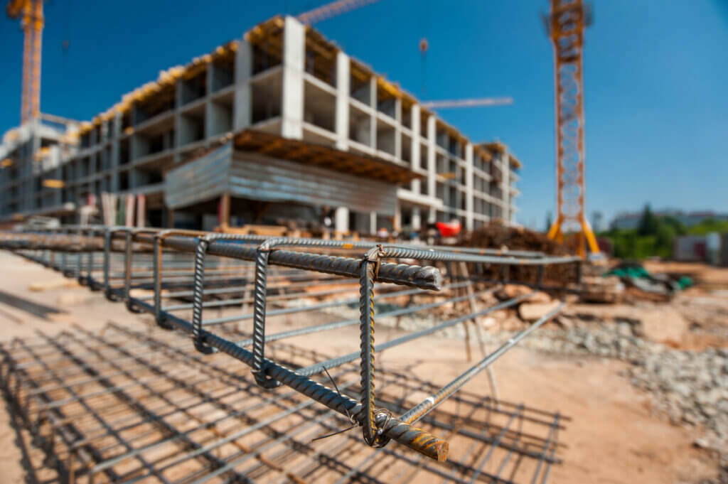 rebar on construction site