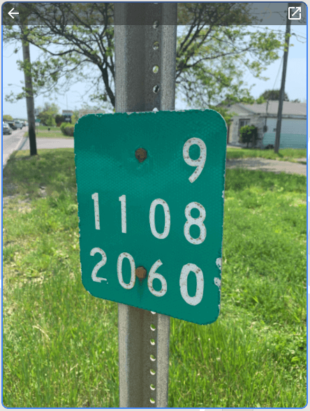 mile marker sign