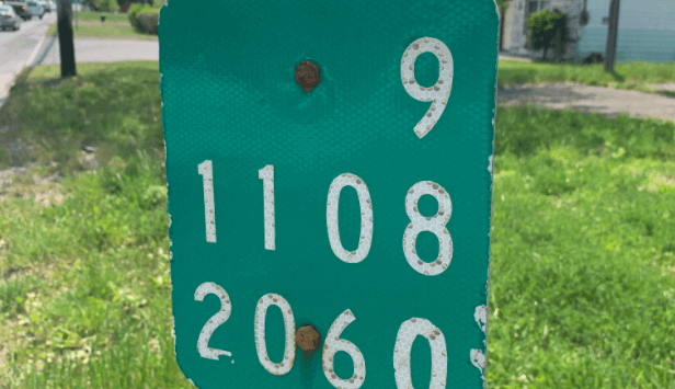 mile marker sign