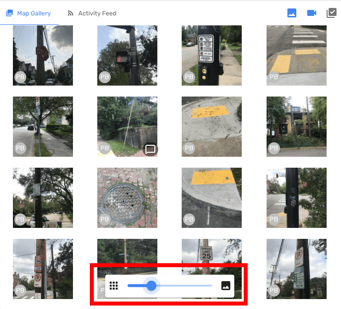 Gallery slider resizes image thumbnails