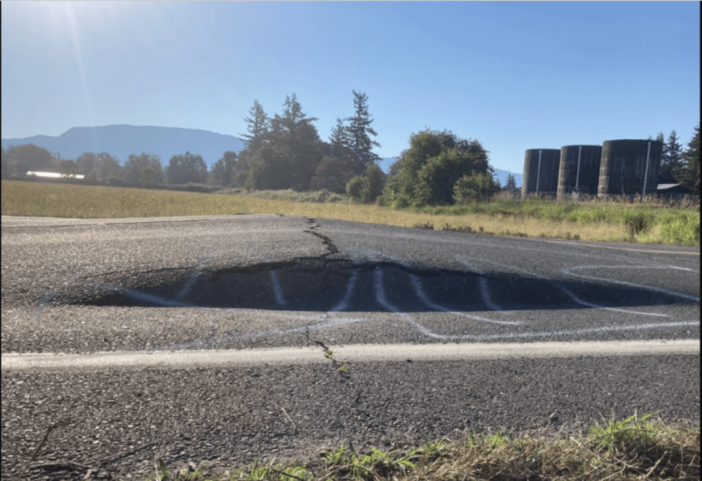 pavement buckling in Everson, WA