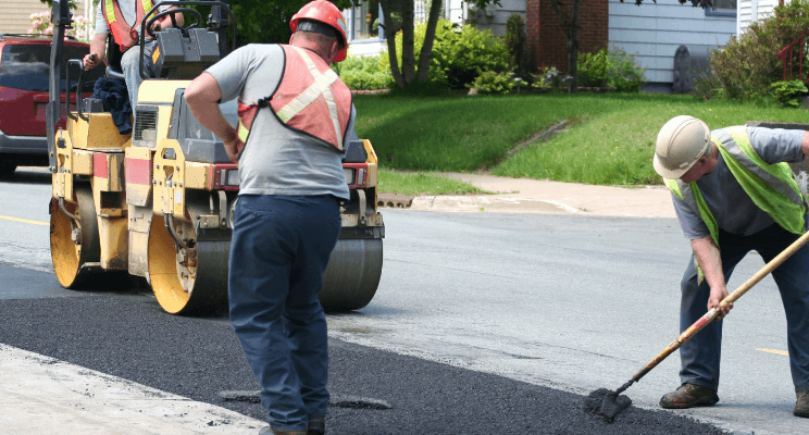 Patching an asphalt road