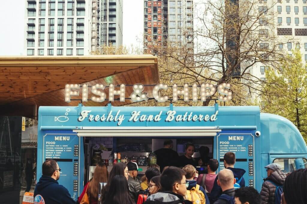 Fish and chips food truck