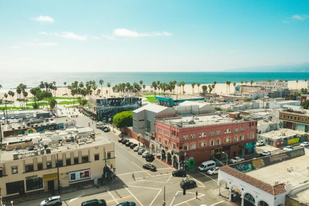 Small beach town intersection