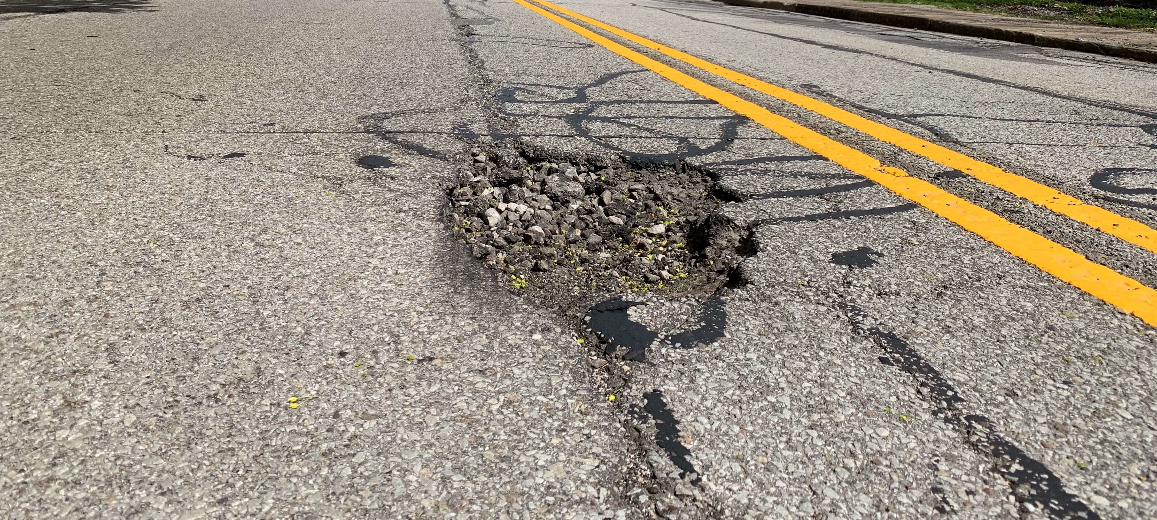 Pothole in the road